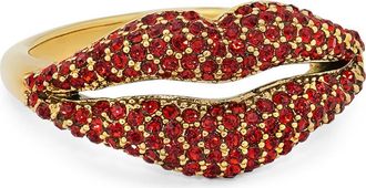 Kate Spade New York pav&eacute; lip statement ring in Red at Nordstrom, Size 8