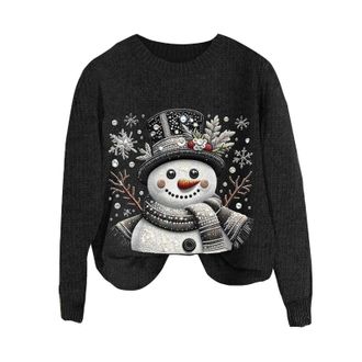 Generic Ladies Crochet Jumpers Christmas Winter Trendy Top Womens Hatless Casual Solid Color Christmas Christmas Print Long Sleeved Hoodie Holiday Sweater Men