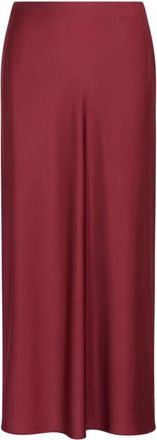 A|X Armani Exchange Longuette Rok Met Plooi - Dames - Maxi Rokken - Rood - 2XS - Satijn - Rokken
