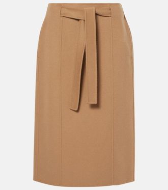 Max Mara Alec belted wool midi skirt