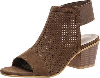 Generic Women Thick Heeled Sandals Fashionable Open Toe Fish Mouth Summer Beach Footwear with Comfortable Design for Ladies Casual Outings (Brown, 6.5)