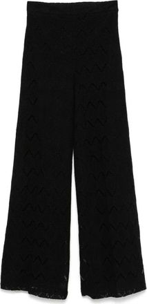 Twinset Macram&eacute; Lace Broek - Dames - Wijde Broeken - Zwart - S - Katoen - Broeken