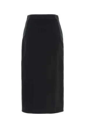 Bottega Veneta Womens Nera Skirt Black Cotton Silk