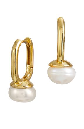 Savvy Cie Jewels 18K Gold Vermeil Pearl Hoop