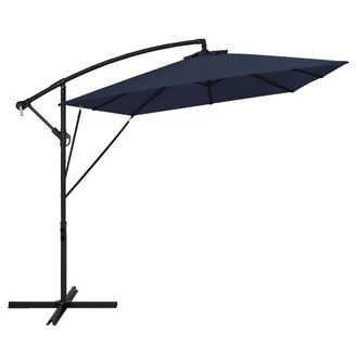 ML Design Ml-design Sombrilla De Jard&iacute;n &Oslash; 330 Cm De Aluminio Azul Marino Parasol Voladiza De Terraza, Giratoria 360&deg;, Inclinable Y Con Manivela Protecci&oacute;n Solar