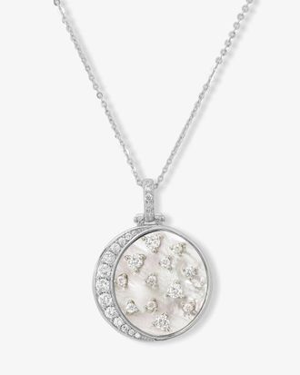Melinda Maria Womens Sweet Dreams Medallion Necklace In Silver