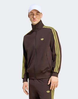adidas Originals Firebird - Giacca sportiva color caff&egrave; aurora/preloved lime-Marrone