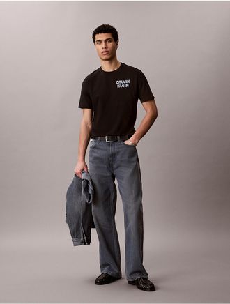 Calvin Klein Jeans Calvin Klein Mens Retro Logo Graphic Classic T-Shirt - Black - 2XL