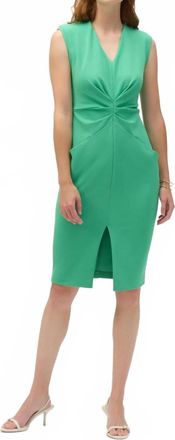 Joseph Ribkoff V-Neckline Sleeveless Sheath Dress In Garden Green