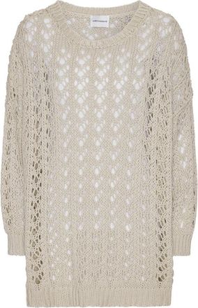 Americandreams Luna Katoenen Pullover - Dames - Ronde hals truien - Beige - ONE Size - Katoen - Truien & Vesten