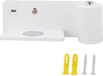 OEM Aplique Led De Pared Con Interfaz Usb Y Carga Inal&aacute;mbrica Para Sal&oacute;n Y Dormitorio, 85-265v, Blanco, Derecha