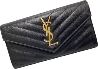 Saint Laurent Black Long Wallet (Bi-Fold) (Pre-Owned)