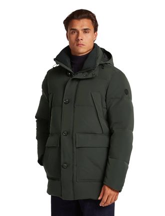 Reset winterjas Reset effen groen normale fit capuchon
