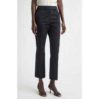 Max Mara Okra Crop Straight Leg Pants in Black at Nordstrom, Size 10