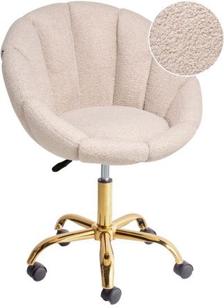Beliani Beliani - Silla De Oficina Giratoria Elegante Altura Ajustable De Boucl&eacute; Beige Annabelle