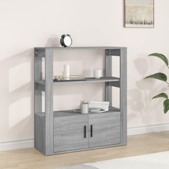 vidaXL Aparador De Madera Contrachapada Gris Sonoma 80x30x90 Cm Vidaxl
