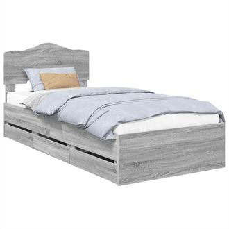 vidaXL Estructura De Cama Gris Sonoma 75 X 190 Cm Madera Ingenieril Vidaxl