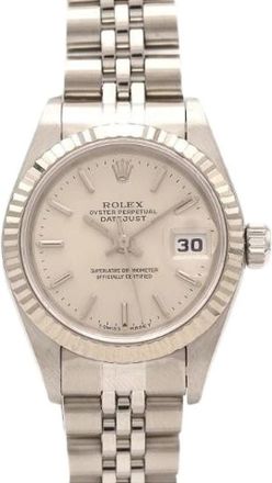 Rolex Pre-owned Datejust Roestvrij staal Witgoud Horloge - Dames - Vintage Horloges - Grijs - ONE Size - Vintage