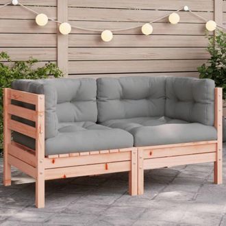 vidaXL Divano Angolare da Giardino con Cuscini Legno Massello Douglas vidaXL