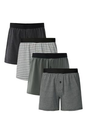 Pact Everyday Knit Boxer 4-Pack in Midnight Harbor at Nordstrom, Size Large