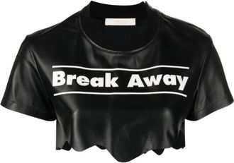 Ssheena Graphic Crop Top - Dames - T-shirts - Zwart - XS - Tops