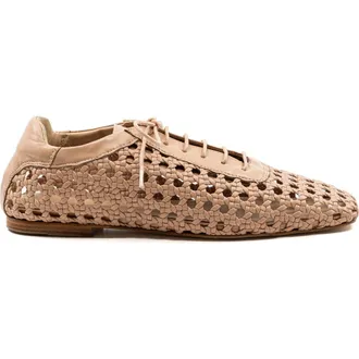 Andrea Gomez Antonia Woven Leather Flat in Blush at Nordstrom, Size 40.5