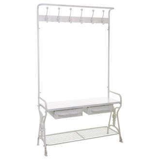 Wanderlust Deco Wanderlust Deco - Recibidor Con Percha De Metal Blanco 104x39x183