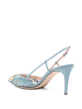 Valentino Garavani Lace VLogo Pump - Light Blue