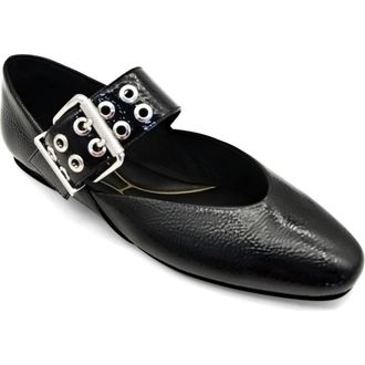 Kenneth Cole Marcella Mary Jane Flat in Black Patent at Nordstrom, Size 5.5