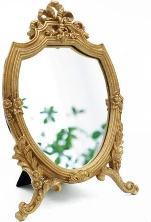 OEM Espejo, Espejo De Pared Decorativo En Resina Color Oro Antiguo, 20,3 X 33 Cm