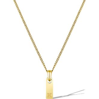 Vincero Mens Initial Pendant Necklace in Gold - K at Nordstrom