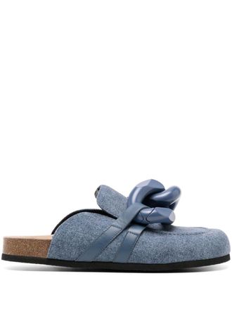 J.W.Anderson Mules con dettaglio a catena - Blu