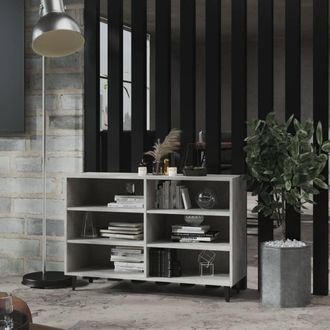 vidaXL Vidaxl - Aparador De Madera Contrachapada Gris Hormig&oacute;n 103,5x35x70 Cm