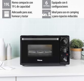 Tristar Mini Horno Tristar Ov3622 Sin Instalacion, 19l. 800w. Conveccion, Temporizad.60 Min