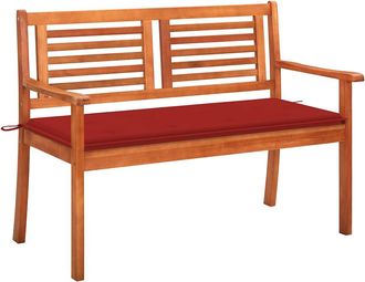 vidaXL Vidaxl - Banco De Jard&iacute;n 2 Plazas Madera Maciza Eucalipto Y Coj&iacute;n 120 Cm