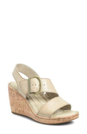 B&oslash;rn Sapphire Platform Slingback Sandal in Grey Leather at Nordstrom, Size 10