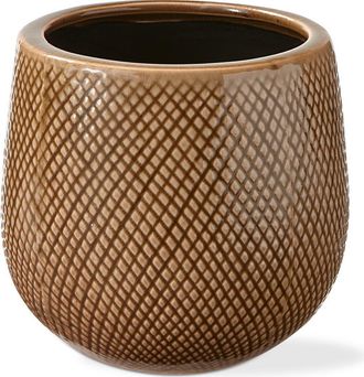 Tag Cross Hatch Small Planter Taupe Glazed Stoneware in Brown at Nordstrom