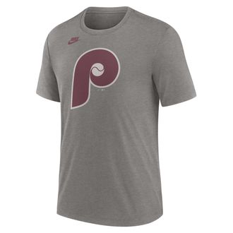 Nike Philadelphia Phillies Cooperstown Logo Nike Mens MLB T-Shirt in Grey | NJFD06GPHP-70U