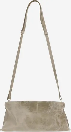 Benedetta Bruzziches Womens Glossy Leather Bag Beige Shoulder