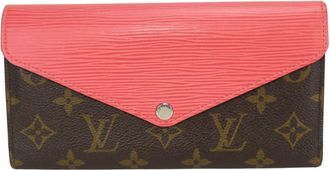 Louis Vuitton Monogram Brown Corail Pink Epi Leather Monogram Wallet (Tri-Fold) (Pre-Owned)