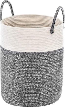 OEM Cesta De Cuerda De Algod&oacute;n Para Mantas - Almacenamiento De Ropa Con Asa 58 L Y - Gris Oscuro