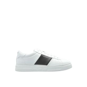 Emporio Armani Witte Mesh Sneakers met Contrasterende Band - Heren - Sneakers - Wit - 41 EU - Leer - Schoenen