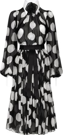 Dolce & Gabbana polka-dot print dress - women - Cotton/Silk/Spandex/Elastane/Cotton/Polyamide/Polyamide - 42 - Black