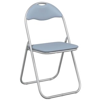 vidaXL Silla Plegable 8 Uds. Cuero Sint&eacute;tico Gris 48 X 43,5 X 81 Cm Vidaxl