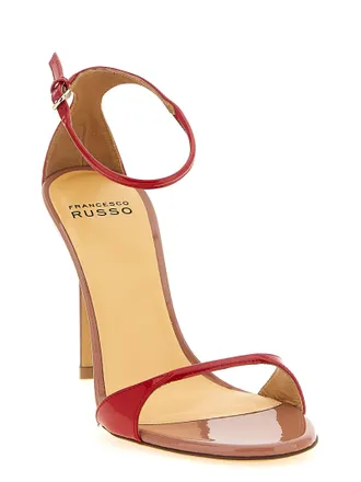 Francesco Russo Womens Patent Leather Stiletto Red