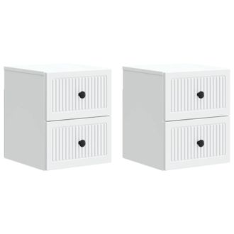 vidaXL Mesita De Noche De Pared Con Caj&oacute;n 2 Pcs 33 X 34,5 X 40 Cm Vidaxl