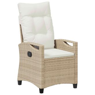 vidaXL Silla De Jard&iacute;n Reclinable Beige Y Crema 56 X 60 X 112 Cm Vidaxl