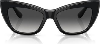 Dolce & Gabbana 54mm Cat Eye Sunglasses in Black/Transparent Grey at Nordstrom