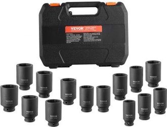 OEM 14 Pcs Kit De Dados De Impacto De Tuercas De Eje Con Estuche De Almacenamiento Kit De Dados Para Tuercas De Eje M&eacute;tricos De 6+12 Puntas Con Impulsi&oacute;n 