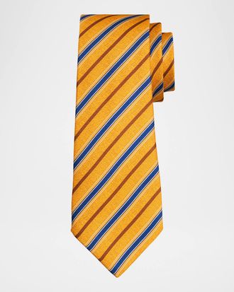 Kiton Men & apos;s Silk Multi-Stripe 7-Fold Tie